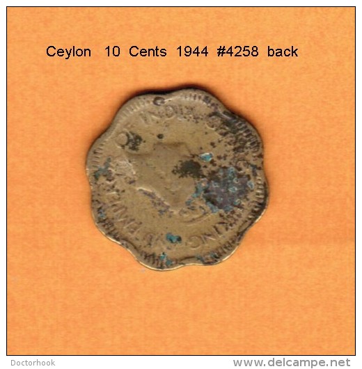 CEYLON   10  CENTS  1944 (KM # 118) - Colonies