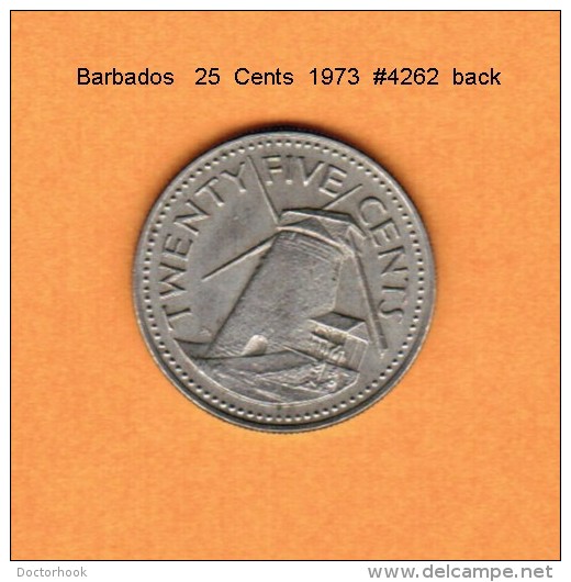 BARBADOS   25  CENTS  1973 (KM # 13) - Barbades