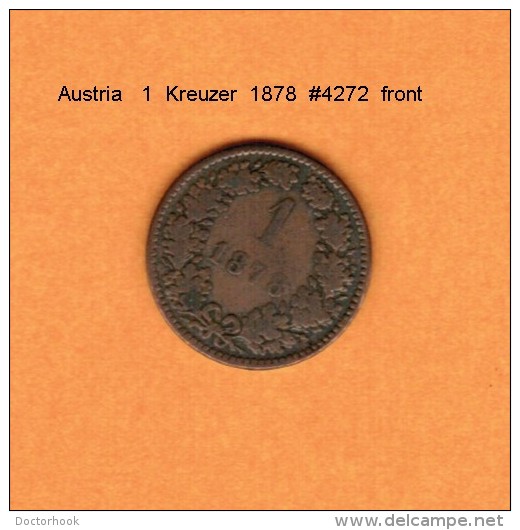 AUSTRIA   1  KREUZER  1878   (KM # 2186) - Austria