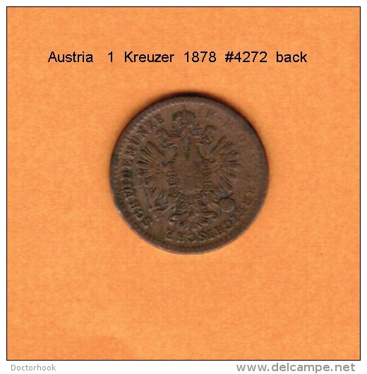 AUSTRIA   1  KREUZER  1878   (KM # 2186) - Austria