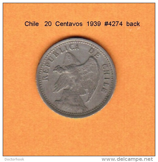 CHILE   20  CENTAVOS  1939   (KM # 167.3) - Chile