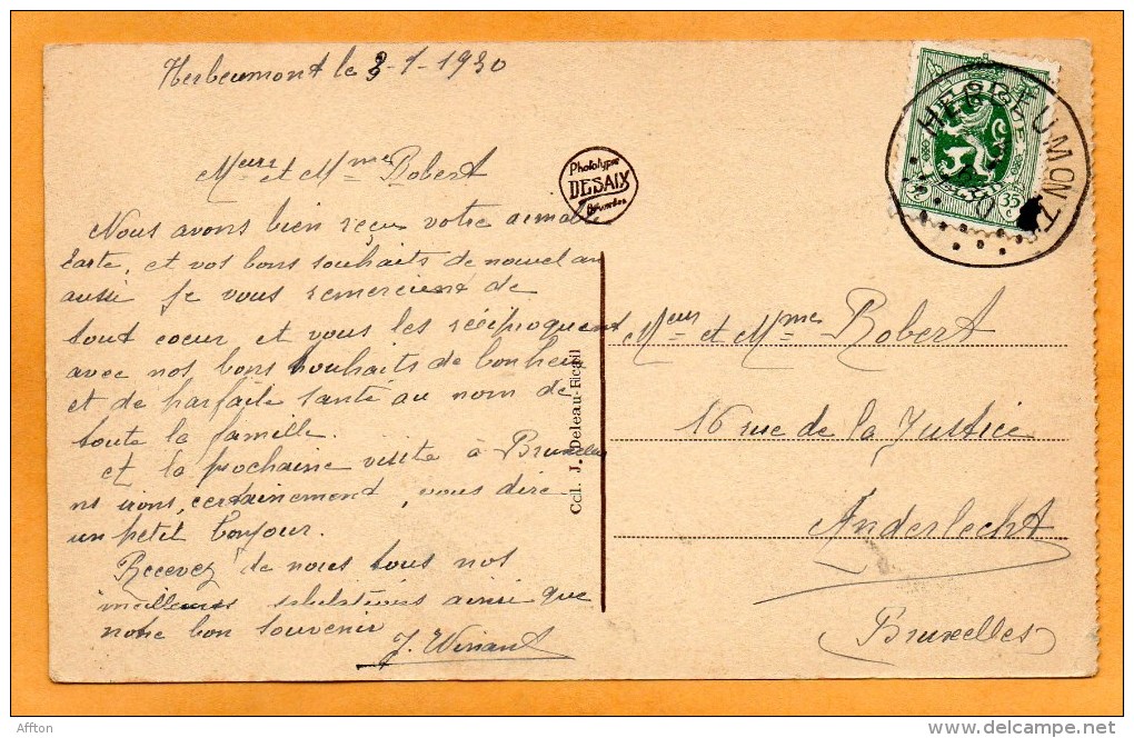 Herbeumont Cafe Laurent Lemaire 1920 Postcard - Herbeumont