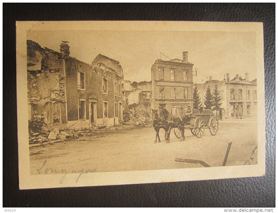 Militaria Colonne Numéro 734 Munition Légère Allemagne  S B  Feldpostkarte  Longuyon Chevaux Charettes - Guerre De 1914-18