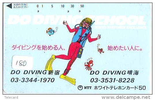 Télécarte JAPON * Plongée (180)  Phonecard JAPAN DIVING * CORAUX * CORAL * TAUCHEN * DUIKEN * OPENWATERDIVING PADI - Sport