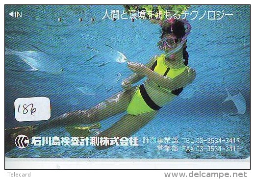 Télécarte JAPON * Plongée (186)  Phonecard JAPAN DIVING * CORAUX * CORAL * TAUCHEN * DUIKEN * OPENWATERDIVING PADI - Sport