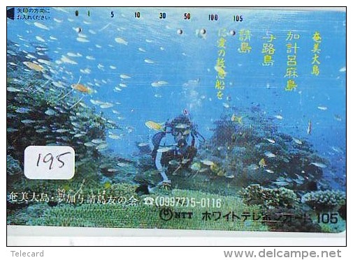 Télécarte JAPON * Plongée (195)  Phonecard JAPAN DIVING * CORAUX * CORAL * TAUCHEN * DUIKEN * OPENWATERDIVING PADI - Sport