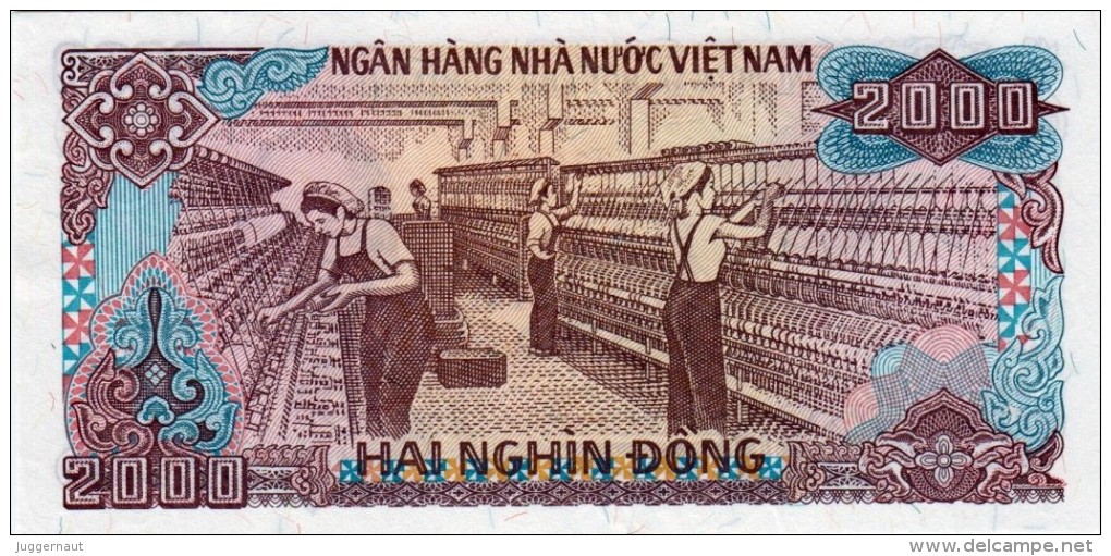 VIETNAM 2000 DONG BANKNOTE 1988 PICK NO.107 UNCIRCULATED UNC - Vietnam