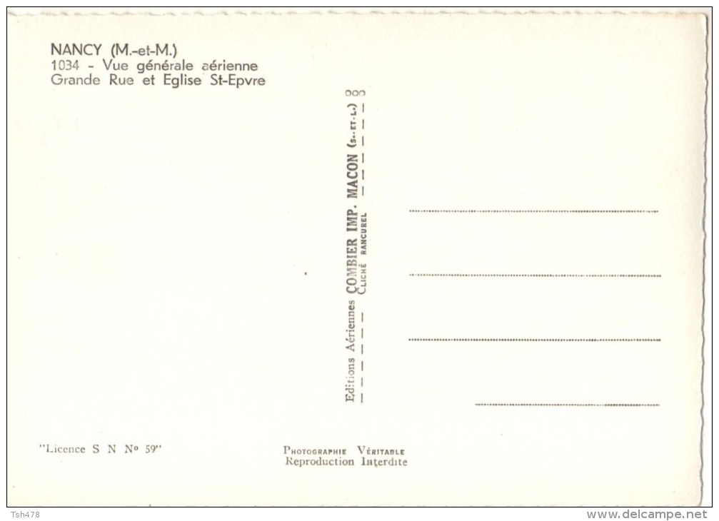 54---NANCY---vue Générale Aérienne Grande Rue Et Eglise St-epvre---voir 2 Scans - Nancy