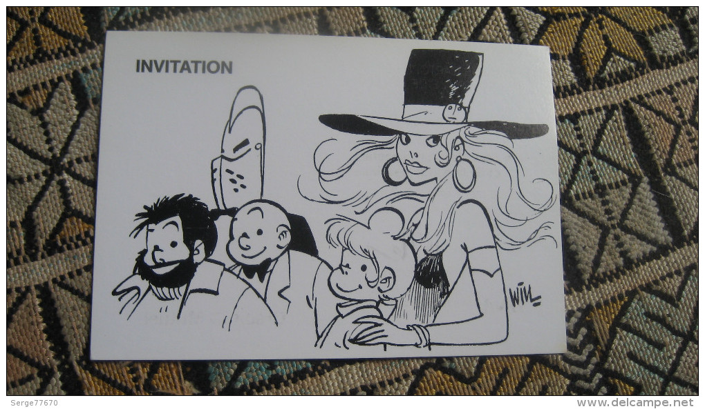 WILL Carte Postale Signée COLMAR Club Cartophile Et Bédéphile Salon Bande Dessinée 7 Mars 1987 Signé Signature Spirou - Dedicados