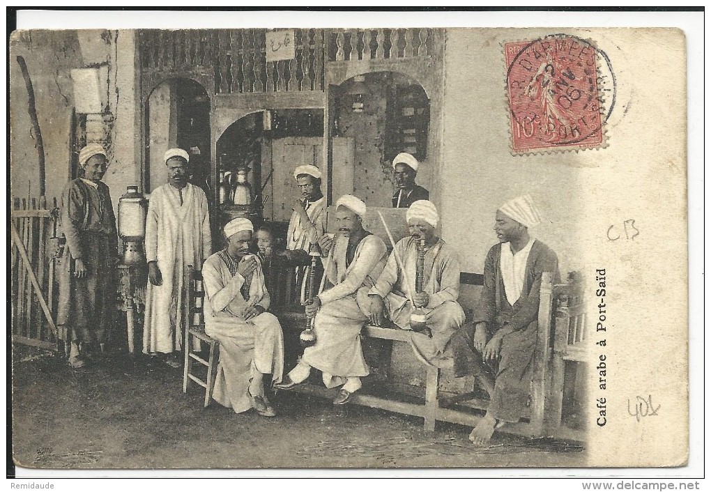 1906 - CARTE Avec  CACHET De CORRESPONDANCE D´ARMEE De PORT SAID (EGYPTE) - Cachets Militaires A Partir De 1900 (hors Guerres)