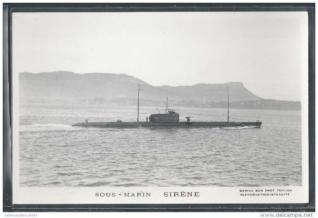 - CARTE PHOTO BATEAUX - Sous-Marin Sirène - Unterseeboote