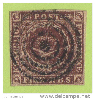 DEN SC #2  1853 4 RBS "Thiele II" Prtg, "Kranhold Retouch" 4 Margins, Facit 2012 2IIIBv4 W/cert, CV ~600.00 - Used Stamps