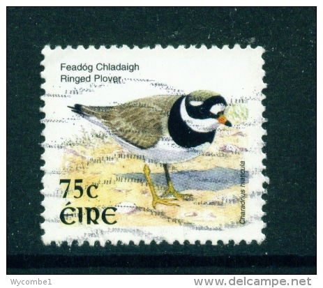 IRELAND  -  2002  Bird Definitives  Euro Currency  Ringed Plover  75c  Used As Scan - Usati