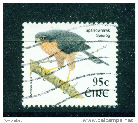 IRELAND  -  2002  Bird Definitives  Euro Currency  Sparrowhawk  95c  Used As Scan - Usati
