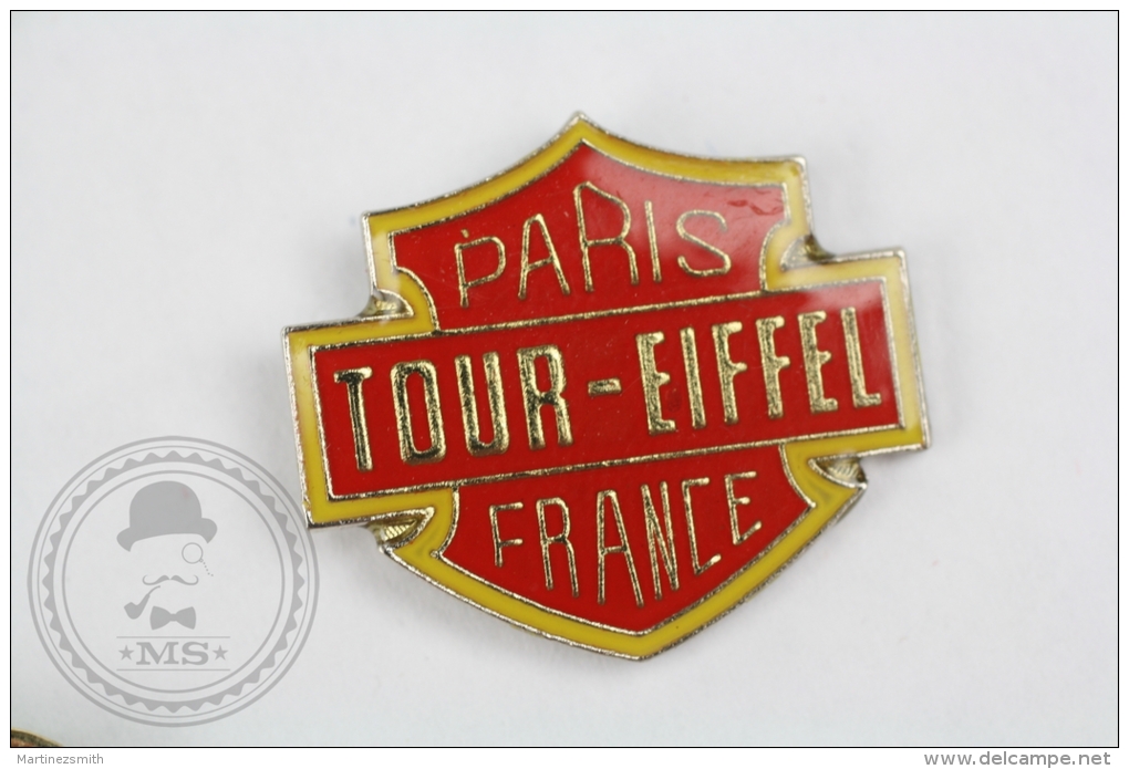 Motorcycle Logo - Paris Tour Eiffel France - Pin Badge #PLS - Motos