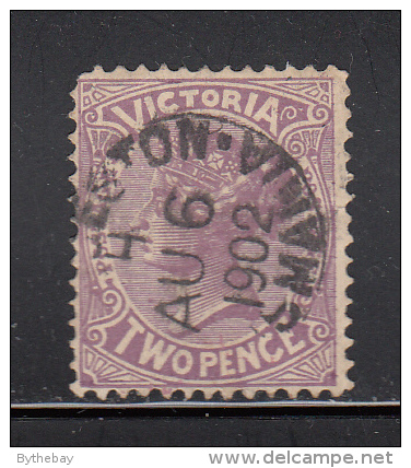 Victoria Used Scott #196 2p Victoria With ´Postage´ - Cancelled Launceston, Tasmania AU 6 1902 - Oblitérés