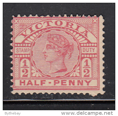 Victoria MH Scott #160 1/2p Victoria With ´Stamp Duty' - Ungebraucht