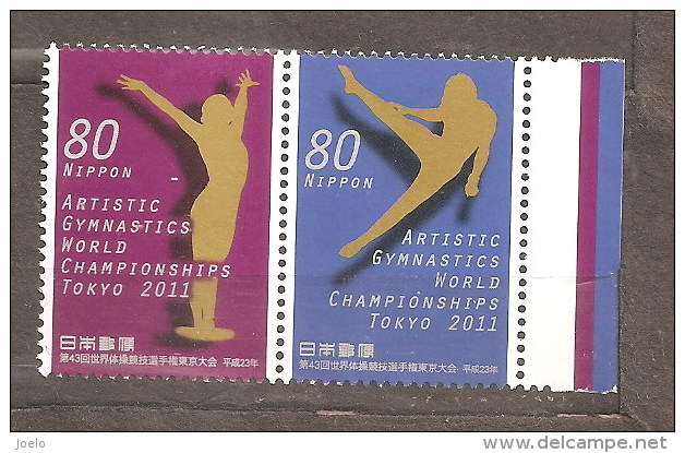 JAPAN 2011 GYMNASTICS WORLD CHAMPIONSHIPS PAIR MNH - Unused Stamps