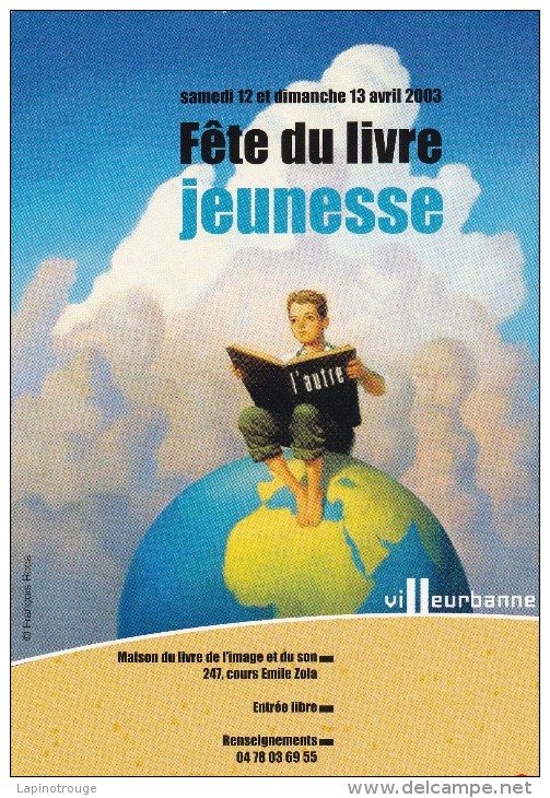 Carte Postale Fête Du Livre Jeunesse Villeurbanne 2003 - Manifestazioni