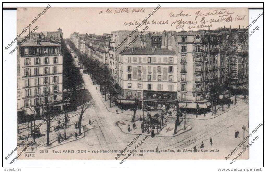 Paris -  Tout Paris - Vue Panoramique De La Rue Des Pyrénées, De L'Avenue Gambetta Et De La Place - Arrondissement: 20