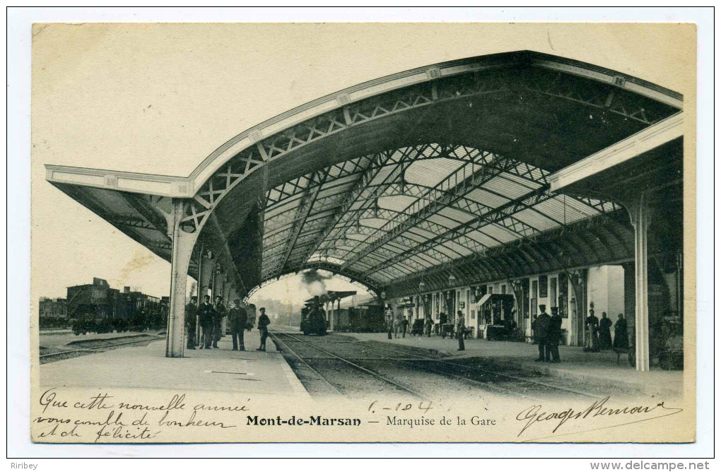 CPA Animé Marquise De La Gare / Mont De Marsan  / Voyage Le 1er Janv 1904 - Mont De Marsan