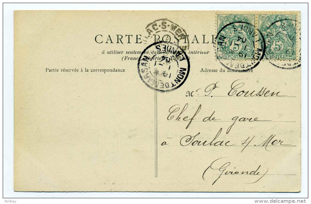 CPA Animé Marquise De La Gare / Mont De Marsan  / Voyage Le 1er Janv 1904 - Mont De Marsan