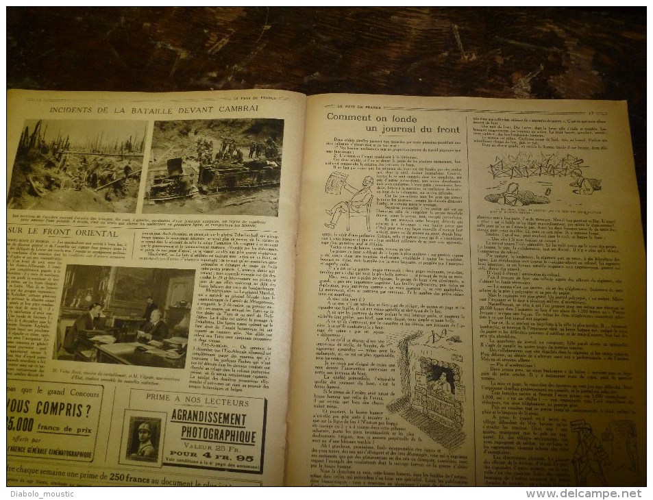 1917 LPDF: TRAWLERS;Italiens à La Piave; GRANDES-ROUSSES d'aéroplane;Sous-marin renfoueur; Faire un journal du FRONT