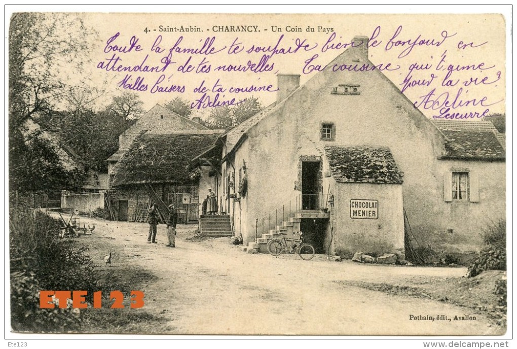 4  -  Saint Aubin Charancy - Un Coin Du Pays  - Publicité Chocolat MENIER - Vouvray