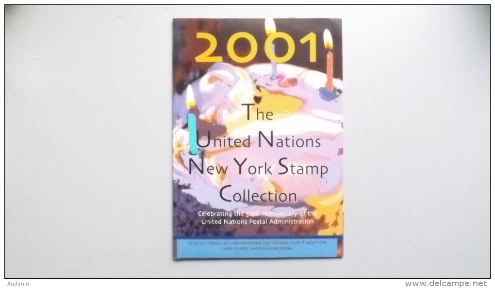 UNO-New York 860/1, 870/3, 880/8, Bl. 21, Souvenir-Folder 2001 **/mnh, Jahreszusammenstellung 2001 - Ungebraucht