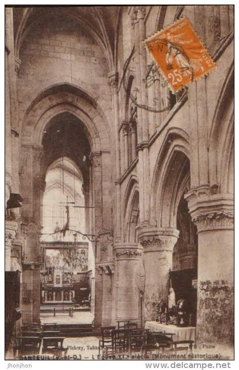 France - Carte Postale Circule En 1928 - Santeuil - L'Eglise (interieur) - 2/scans - Santeuil