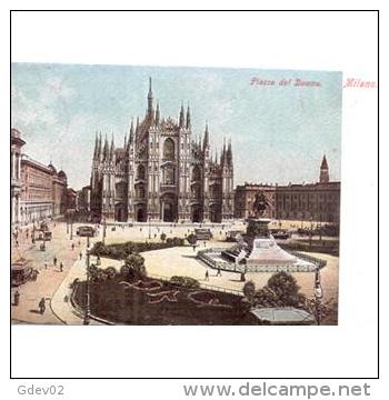 ITLATP1336C-LFTD5094TFPAR..TARJETA POSTAL DE ITALIA.Plada Del Duomo,Catedral De MILAN,Circulacion,Tranvia S - Otros & Sin Clasificación