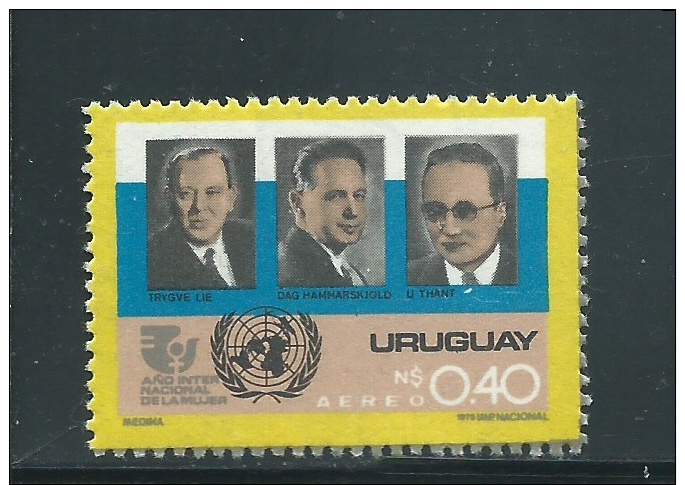 Uruguay  ** ,   1366 Ex , Ehem. Generalsekretäre Der UNO: Trygve Lie, Dag Hammarskjöld Und U-Thant - Uruguay