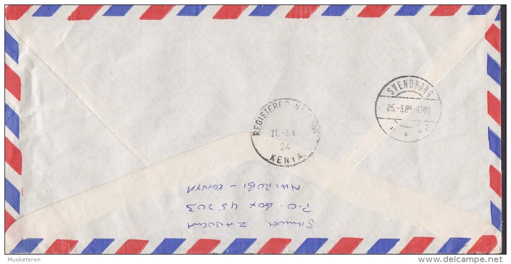 Kenya Airmail KANYA AIRWAYS & EXPRESS Labels NAIROBI 1989 Cover Brief To Denmark Butterflly Schmetterling Papillon - Kenia (1963-...)