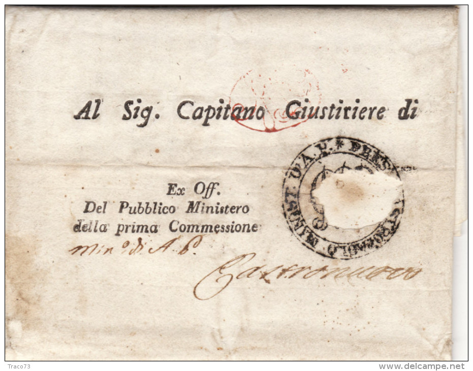 PALERMO  /  CASTRONUOVO  13.4.1819  - Piego Al Capitano Giustiziere - Sicile