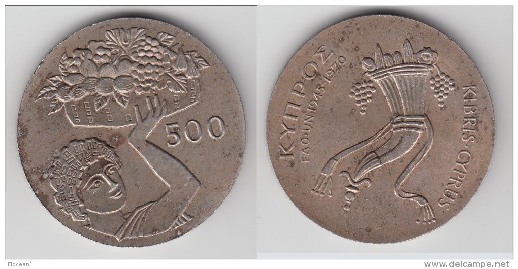 **** CHYPRE - CYPRUS - 500 MILS 1970 - 25th Anniversary Of Food And Agriculture Organization **** EN ACHAT IMMEDIAT !!! - Cipro