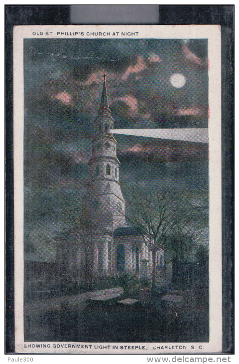 Charleton - Old St. Phillip's Church At Night - South Carolina - Charleston