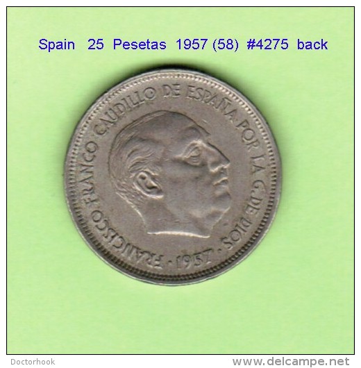 SPAIN   25  PESETAS  1957 (58)   (KM # 787) - 25 Pesetas