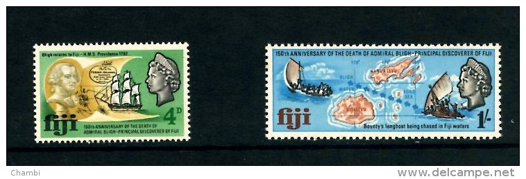 Fidji  N° 233-234 1967 Ships Explorer Discovery  Marine - Fidji (1970-...)