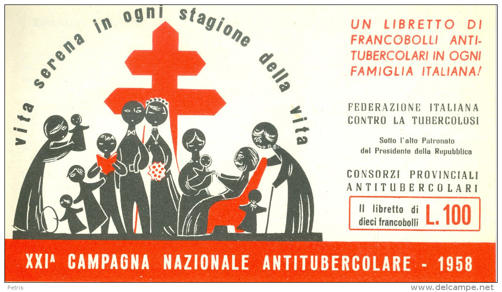 Erinnè Chiudibusta Campagna Antitubercolare 1958 - Lot. A337 - Cinderellas