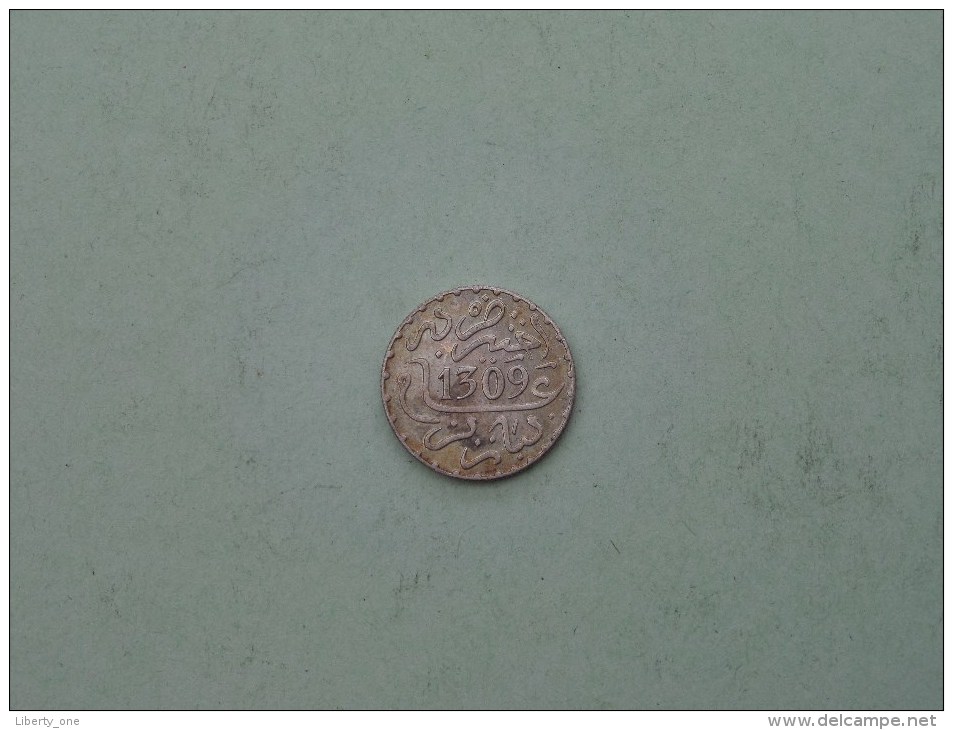 AH 1309 - DIRHAM 1891 Y#5 / Paris - Abd Al-Aziz / Morocco Silver Dirham ( See Photo For Details ) ! - Marruecos
