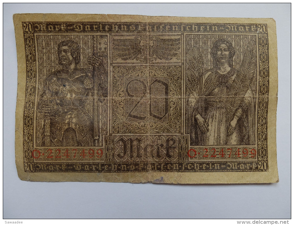 BILLET ALLEMAGNE - EMPIRE - P.57 - 20 MARK - 1918 - 20 Mark