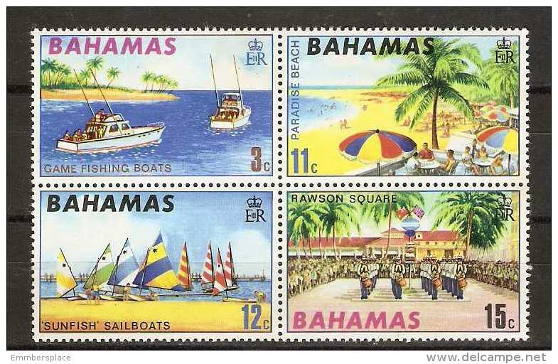BAHAMAS  - 1969 TOURISM SET OF 4 MNH ** (BLOCK)  SG 333-6  Sc 290-3 - 1963-1973 Autonomie Interne