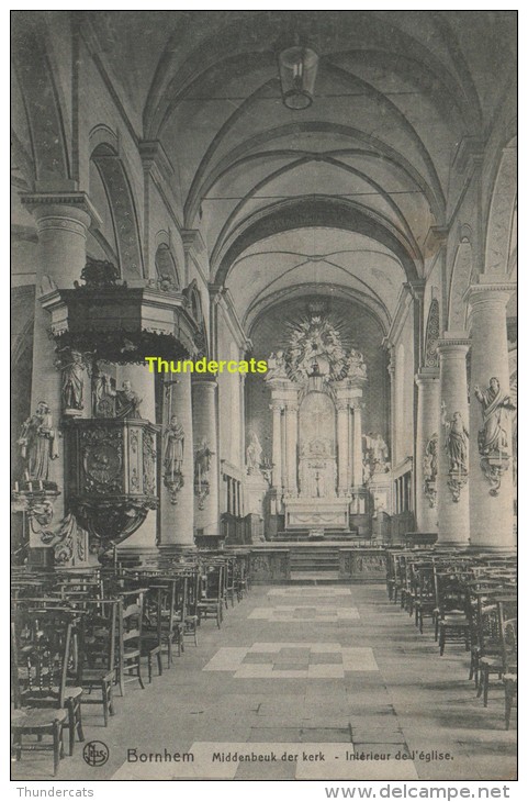 CPA  BORNHEM MIDDENBEUK DER KERK INTERIEUR DE L'EGLISE - Bornem