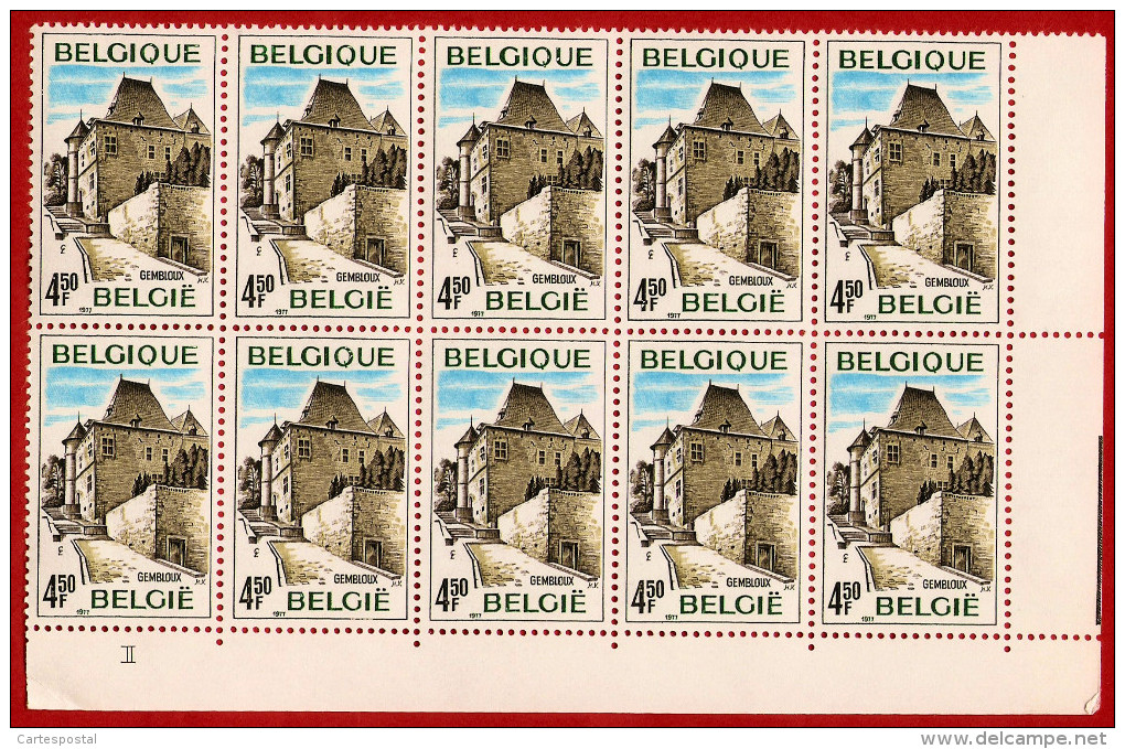 1977  -  BELGIQUE  N°  1870**   Bloc  De  10   Timbres  Neufs - Collections