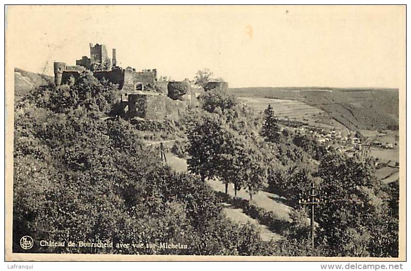 Pays Divers- Luxembourg  -ref C665- Chateau De Bourscheid - Timbre Décollé Du Verso  - Carte Bon Etat   - - Bourscheid