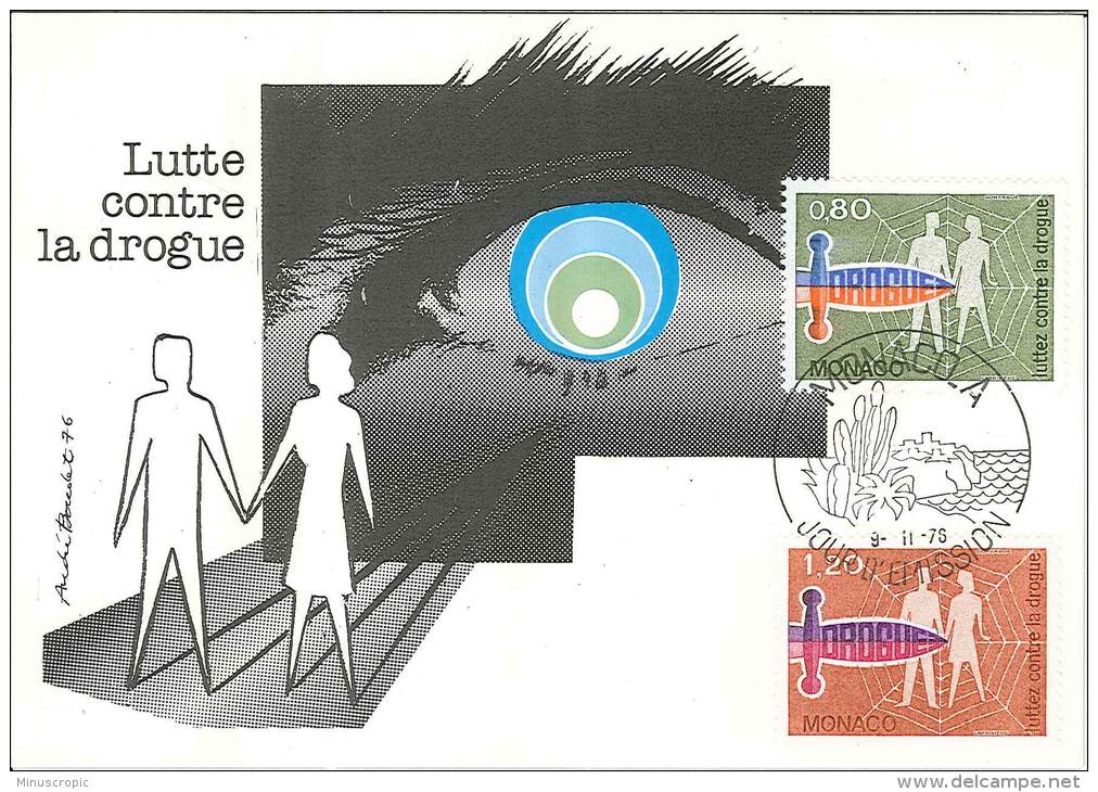 CM Monaco - Lutte Contre La Drogue - 1976 - Maximum Cards