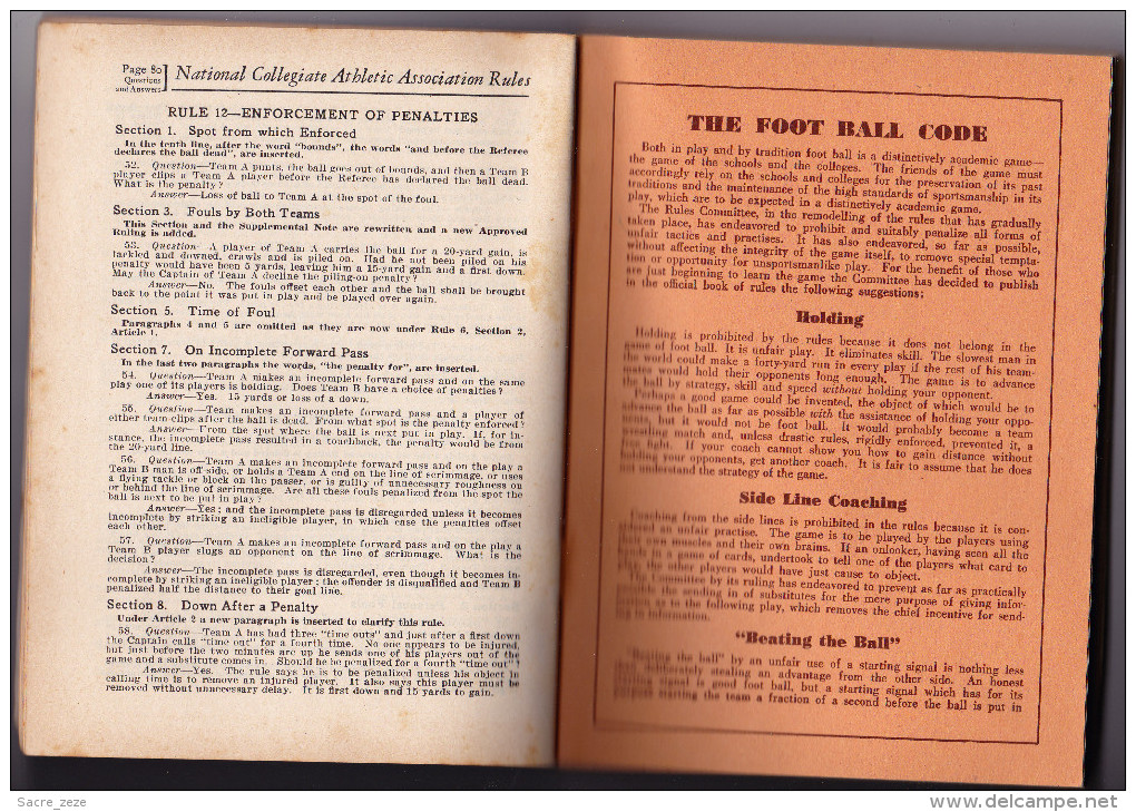 OFFICIAL INTERCOLLEGIATE FOOTBALL GUIDE 1937-SPALDING'S-playing Rules - 1900-1949