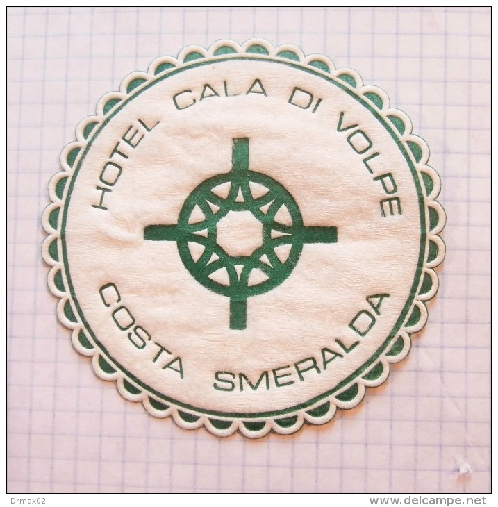 HOTEL CALA DI VOLPE Coast Smeralda Italy BEERMAT Beer Mats - Coaster, Sous Bock, Paper Napkin Papierserviette Serviette - Papieren Servetten (met Motieven)