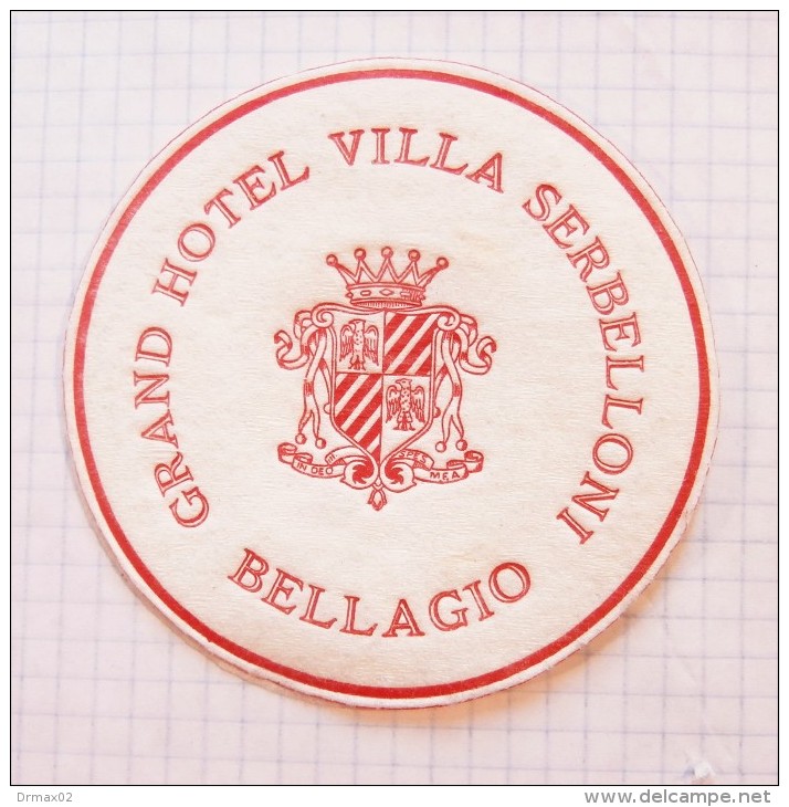 Hotel Villa Serbelloni Bellagio Italy&#8206;, BEERMAT Beer Mats - Coaster, Sous Bock, Paper Napkin Papierserviette Servi - Servilletas De Papel Con Motivos