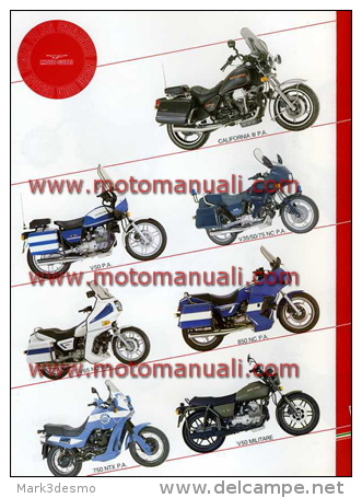 Moto Guzzi Produzione 1990 Depliant Originale Genuine Brochure Prospekt - Motores